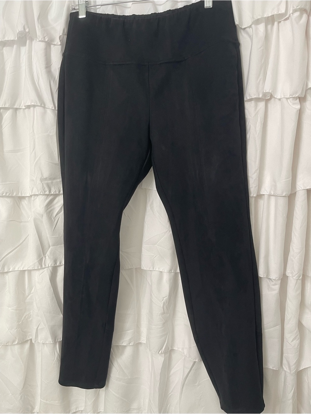 Women's Black Pull-On Faux Suede Pants